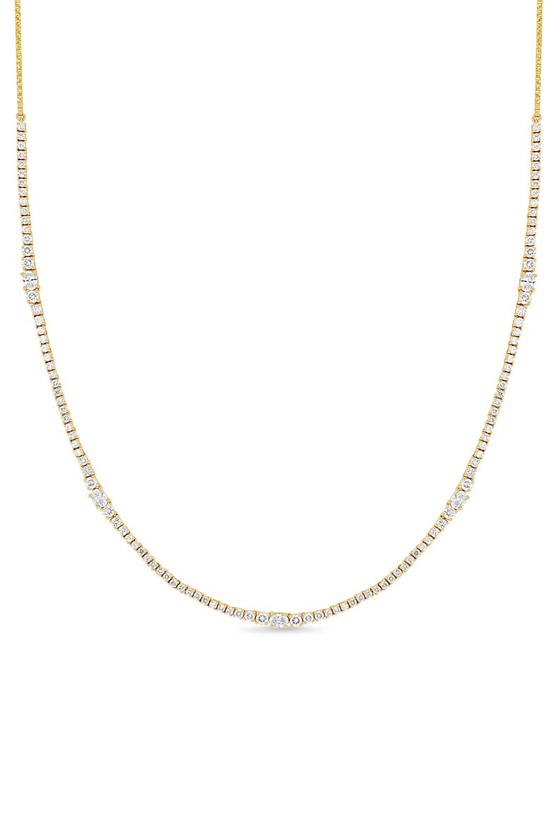 18K Gold Audrey Diamond Tennis Necklace, Main, color, 18K YELLOW GOLD