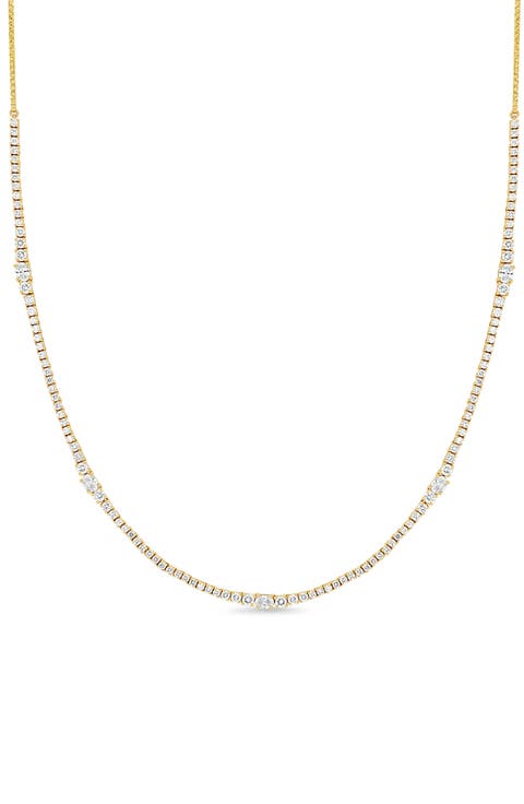 18K Gold Audrey Diamond Tennis Necklace