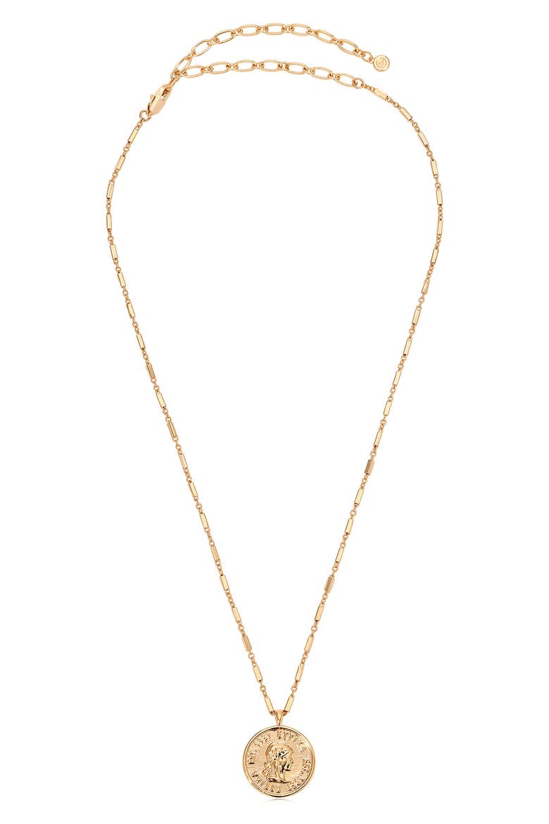Set of 3 Coin Pendant Necklaces, Alternate, color, GOLD