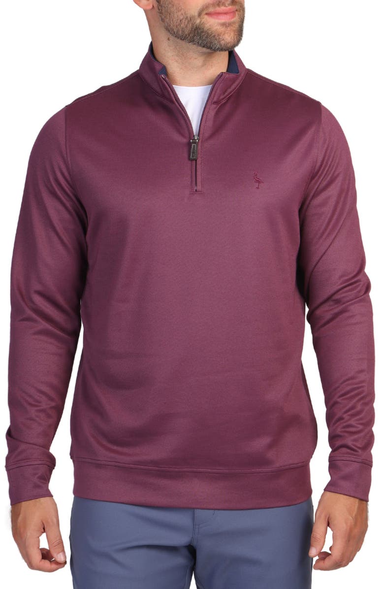 TailorByrd Modal Blend Golf Quarter Zip Pullover, Main, color, Aubergine