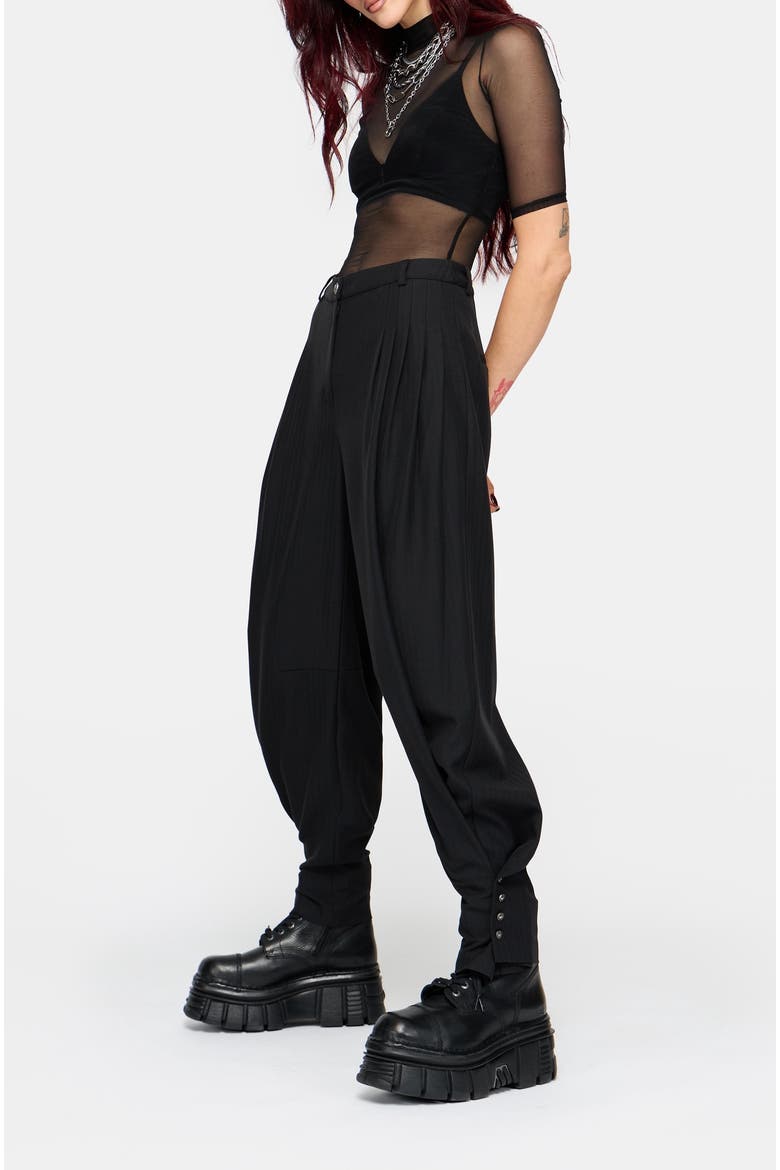 Quinn Pleated Balloon Trouser, Alternate, color, Black