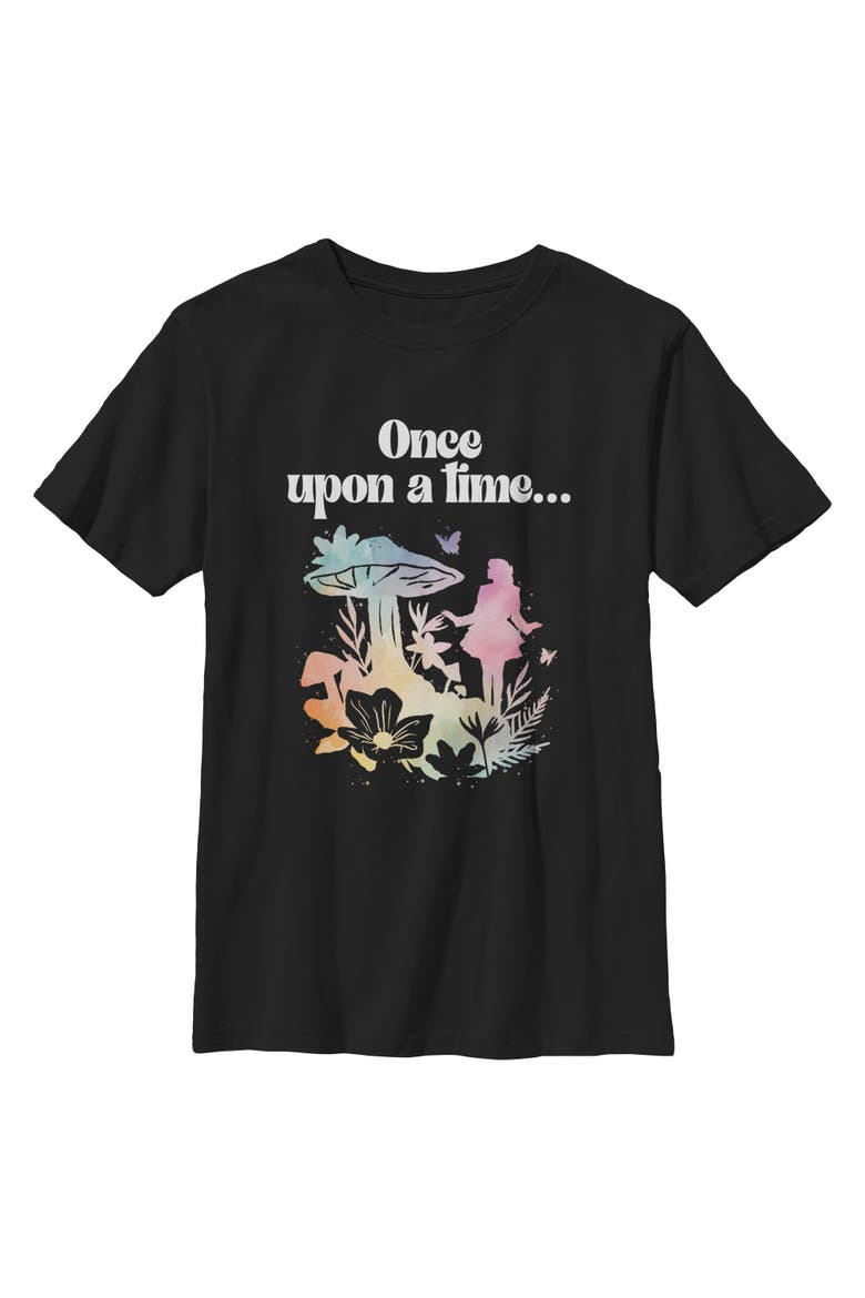 Boy's Descendants Wicked Wonderland Watercolor Once Upon a Time  Graphic T-Shirt, Main, color, Black