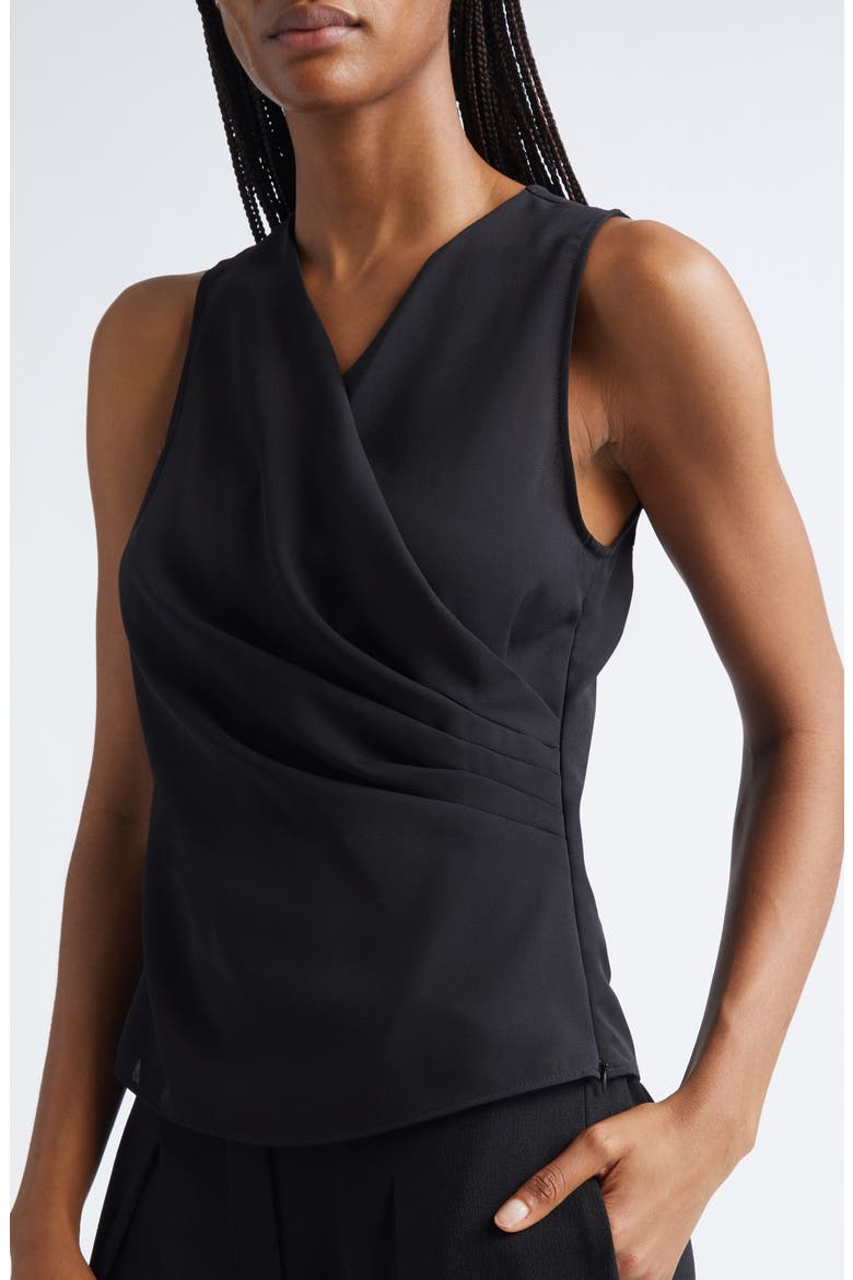 Faux Wrap Shell, Alternate, color, SOLID BLACK