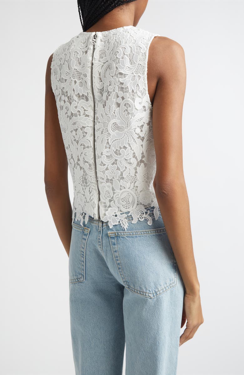 Alice + Olivia Amal Lace Tank, Alternate, color, Off White