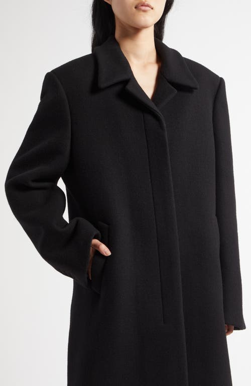 The Row Catena Oversized Double-breasted Wool And Silk-blend Cady Coat In Black