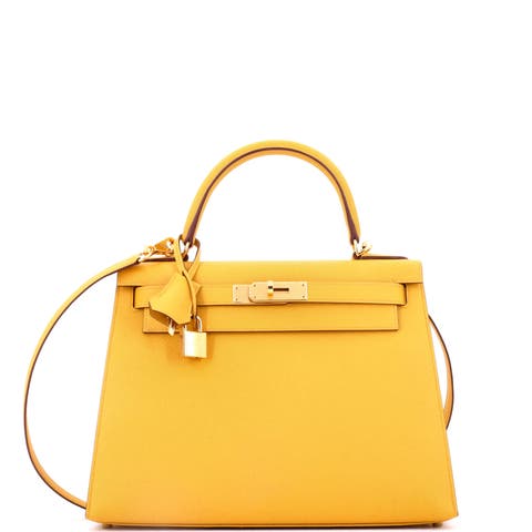 Kelly Handbag Yellow Epsom With Gold Hardware 28