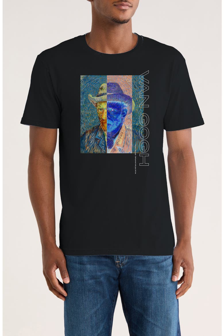 Van Gogh Self Portrait Graphic T-Shirt, Main, color, BLACK