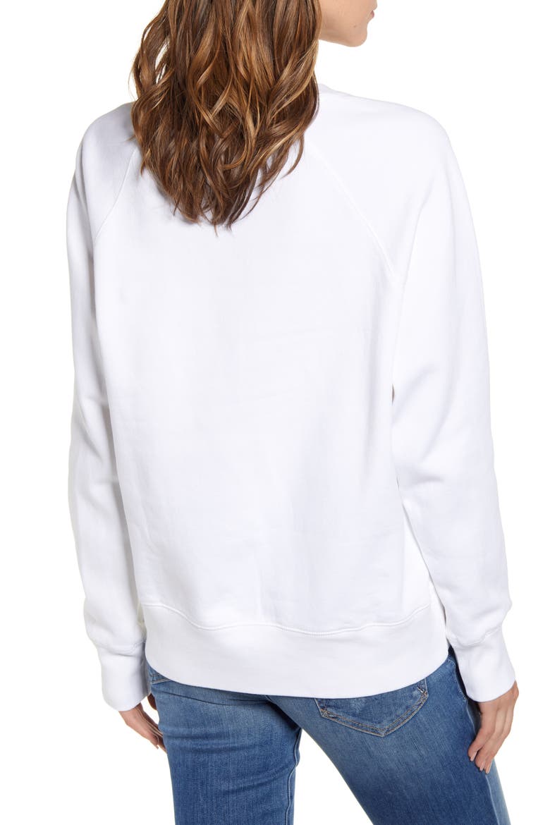 Metallic Skull Sweatshirt, Alternate, color, BLANC
