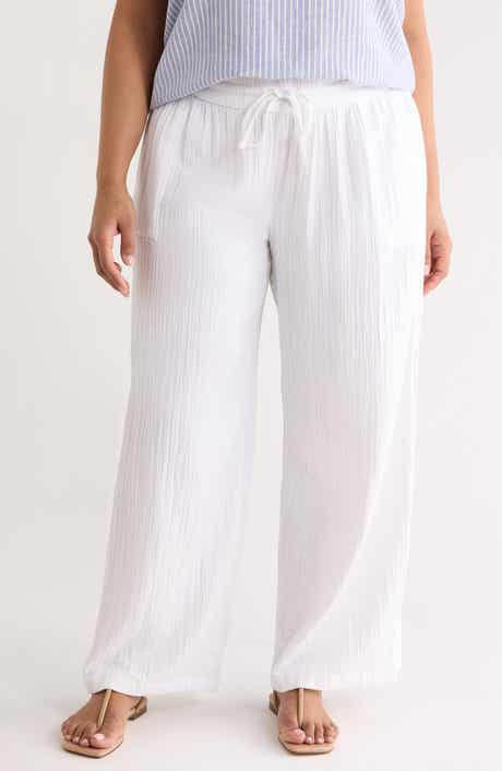 Wide Leg Cotton Gauze Pants