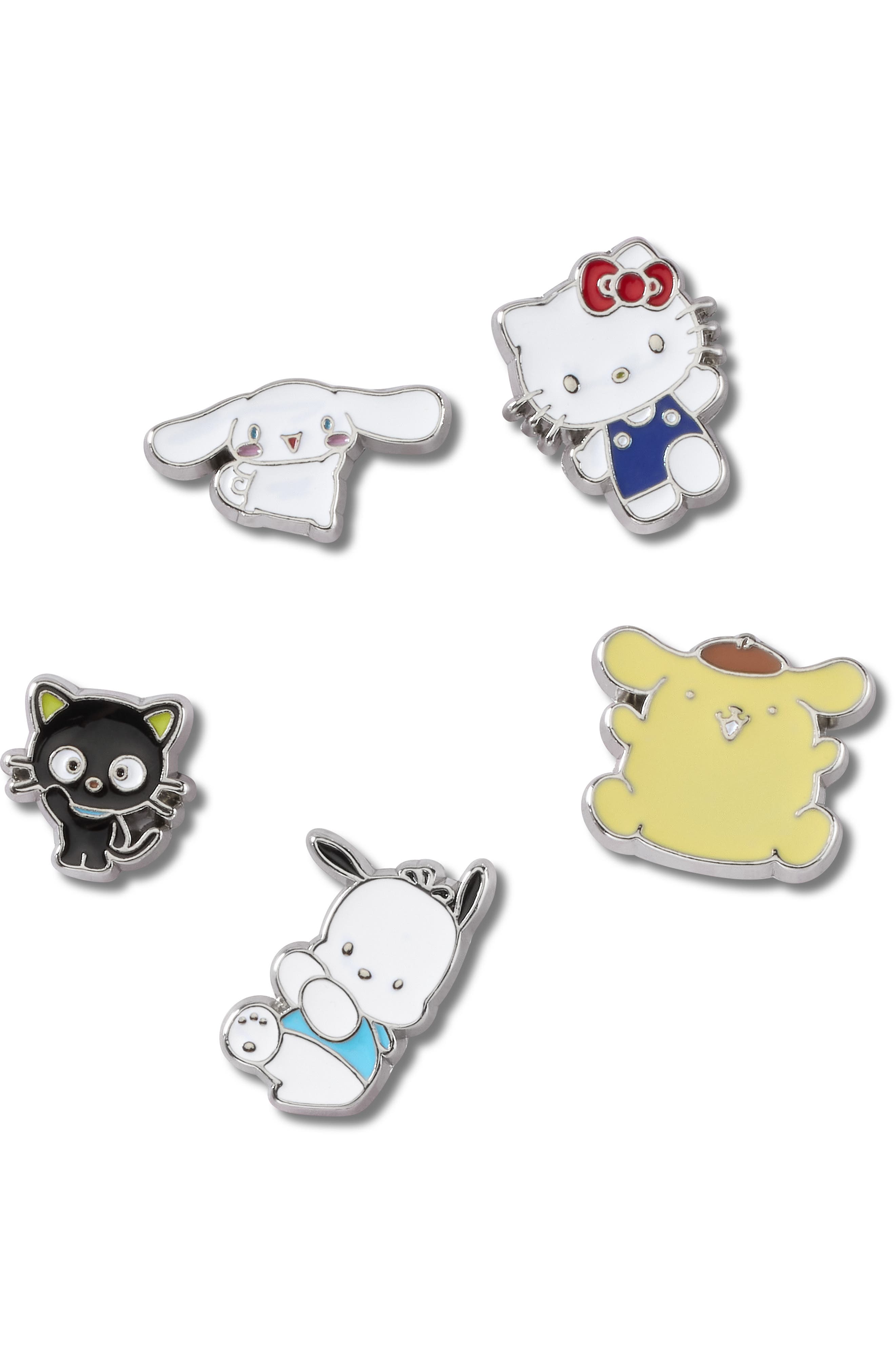Sanrio Hello Kitty® & Friends 5-Pack Assorted Enamel Jibbitz™ Shoe Charms, Main, color, WHITE