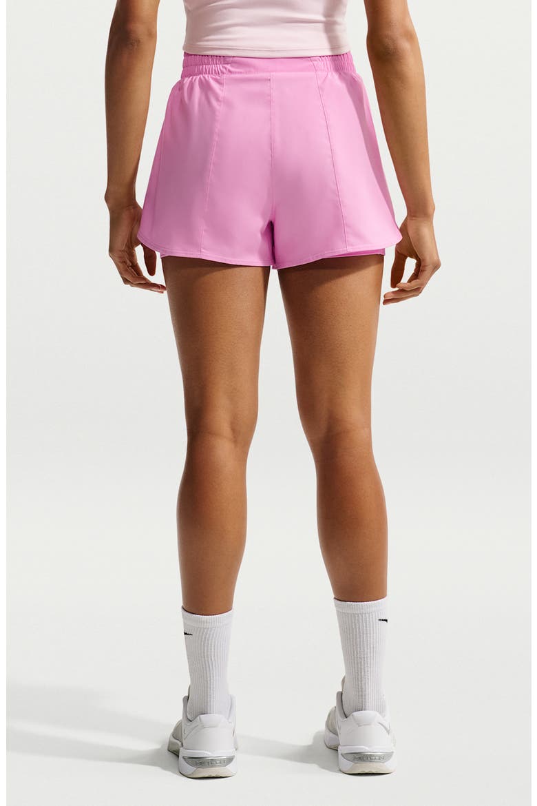 One Dri-FIT High-Waisted 3-Inch 2-in-1 Shorts, Alternate, color, PINK RISE/ WHITE