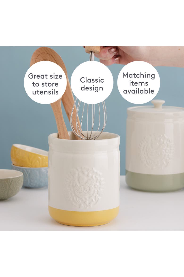 Home to Roost Utensil Crock, 6" x 5", Alternate, color, Yellow