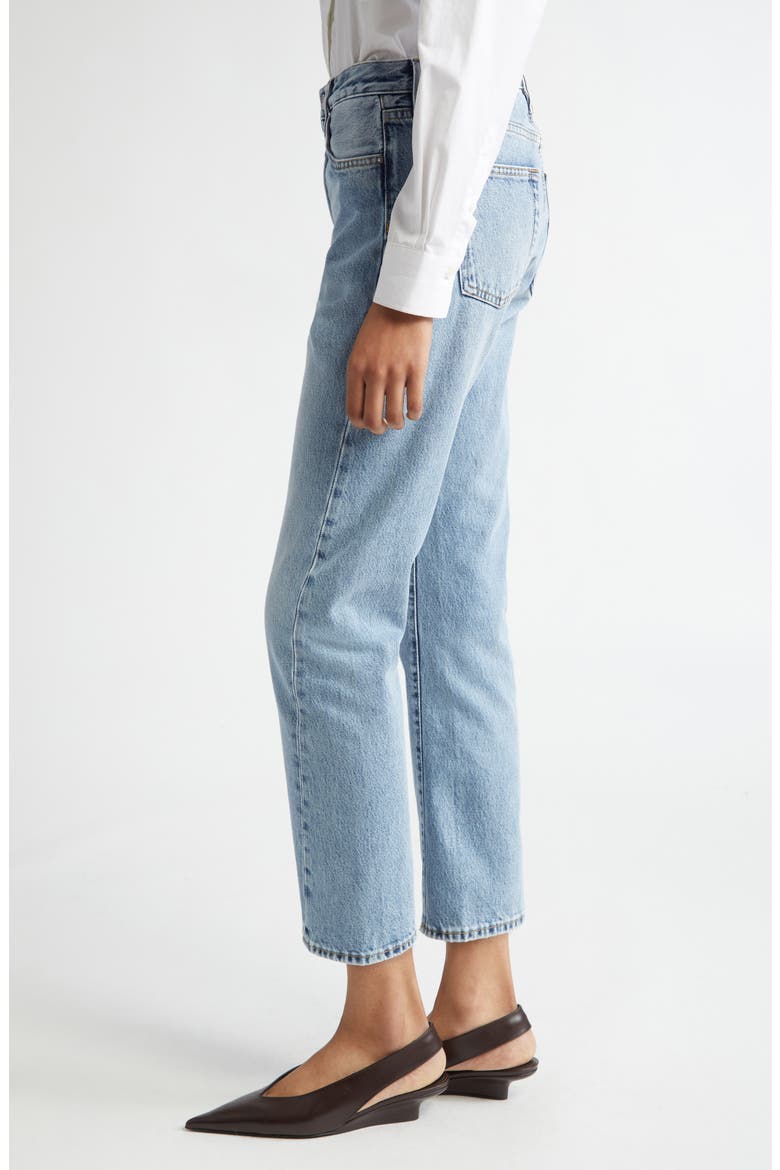 Twisted Seam Organic Cotton Straight Leg Jeans, Alternate, color, WORN BLUE