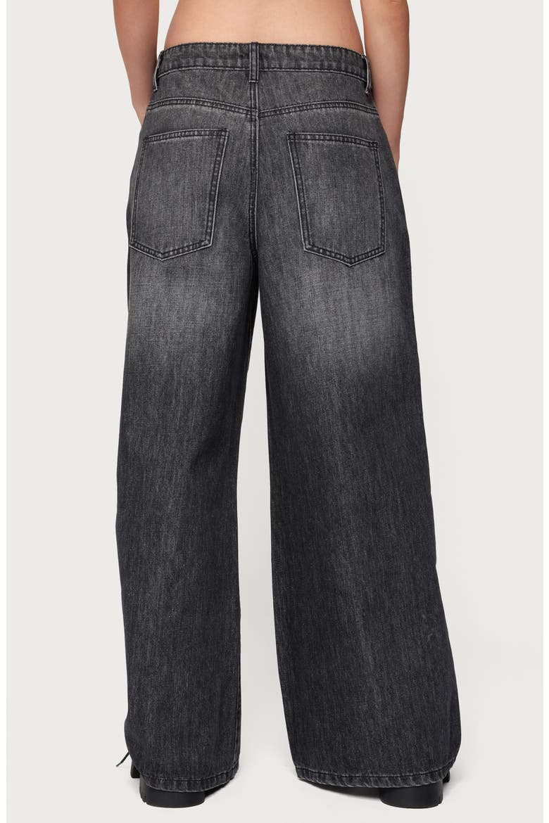 Skater Girl Washed Low Rise Wide Leg Jeans, Alternate, color, GRAY-WASHED