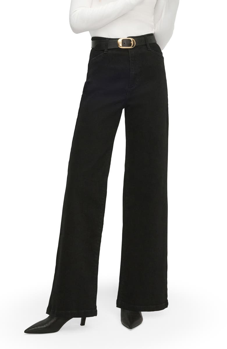 Favorite Daughter The Mischa High Waist Wide Leg Jeans, Main, color, Onyx