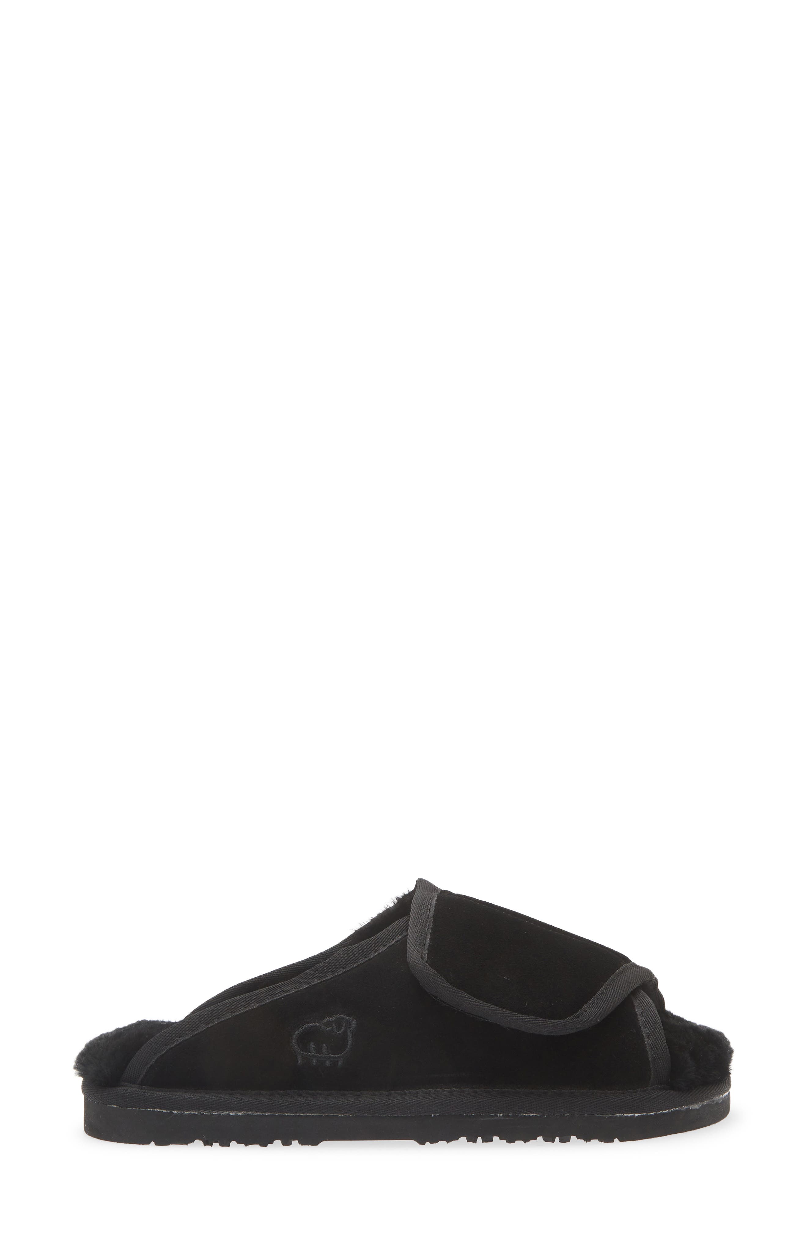 Ladies Wrap Slipper, Alternate, color, BLACK