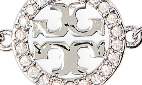 Tory Burch Miller Pave Logo Link Bracelet In Metallic