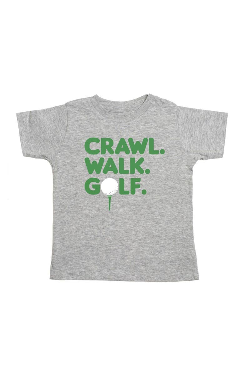 Sweet Wink Crawl, Walk, Golf Short Sleeve T-Shirt, Main, color, Grey