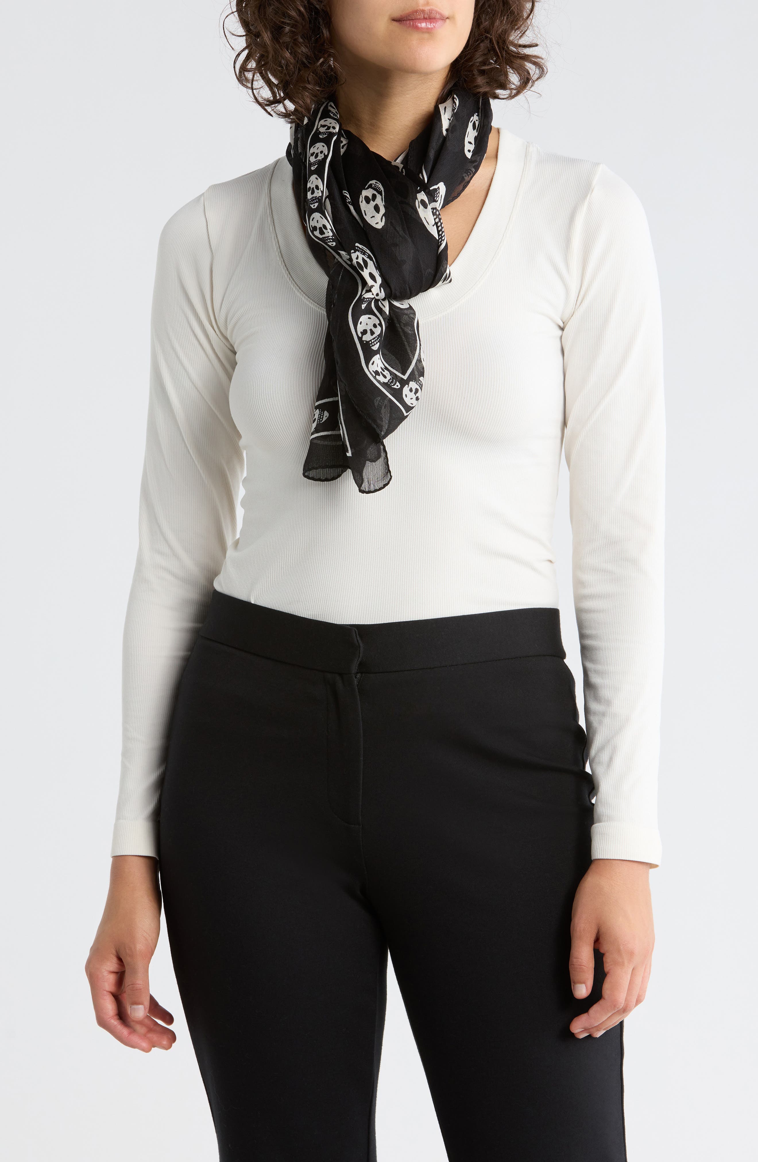 McQueen Classic Skull Silk Scarf