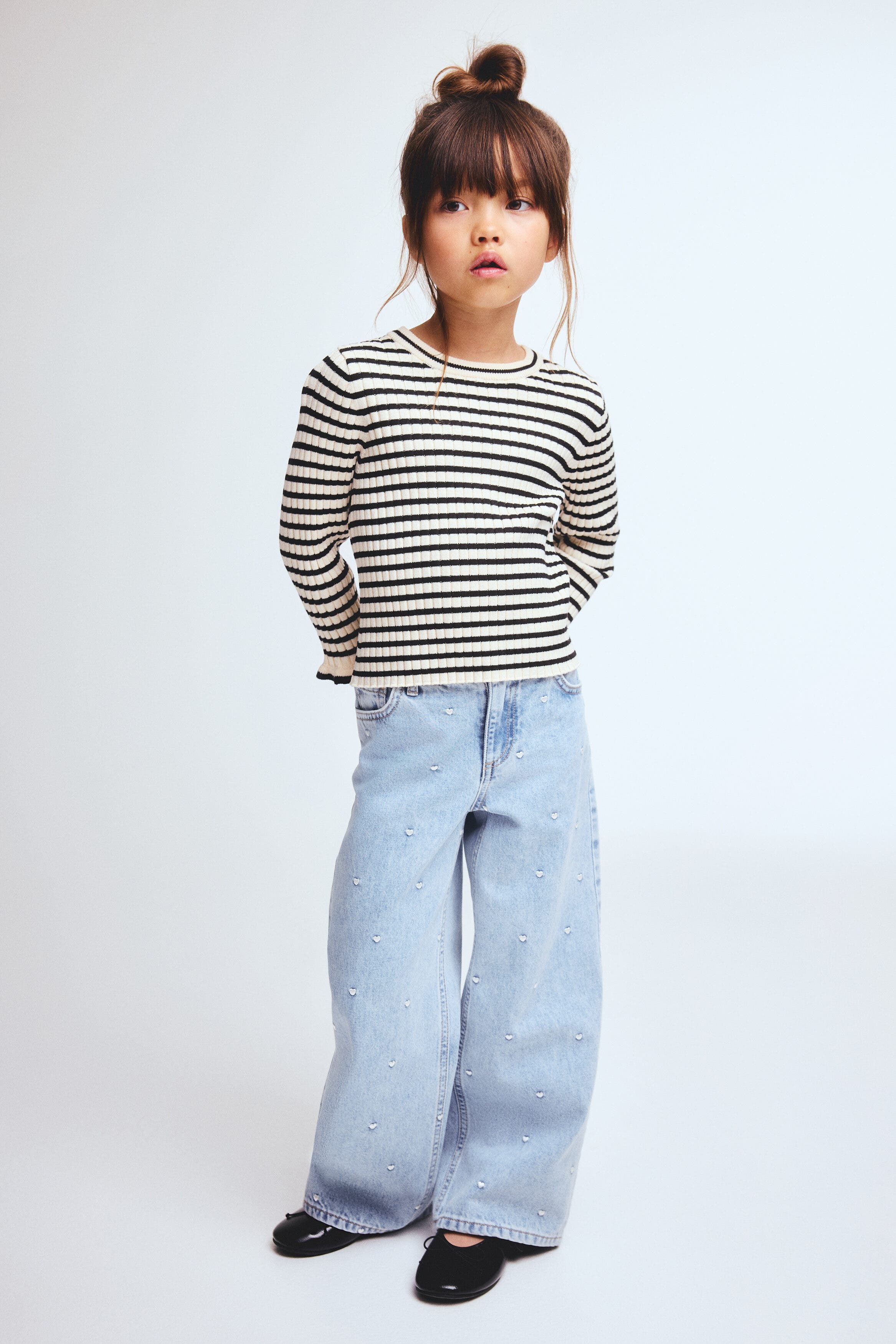 selected Light denim blue/hearts