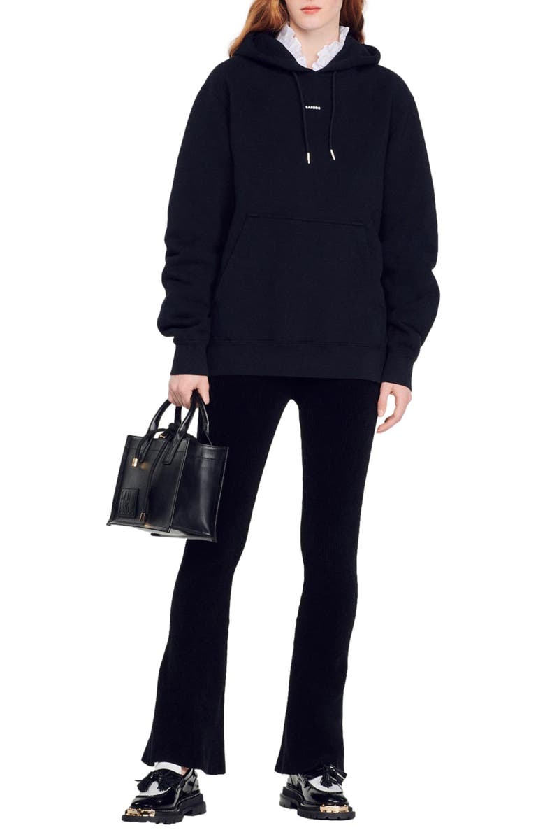 SANDRO Embroidered Logo Hoodie, Alternate, color, 