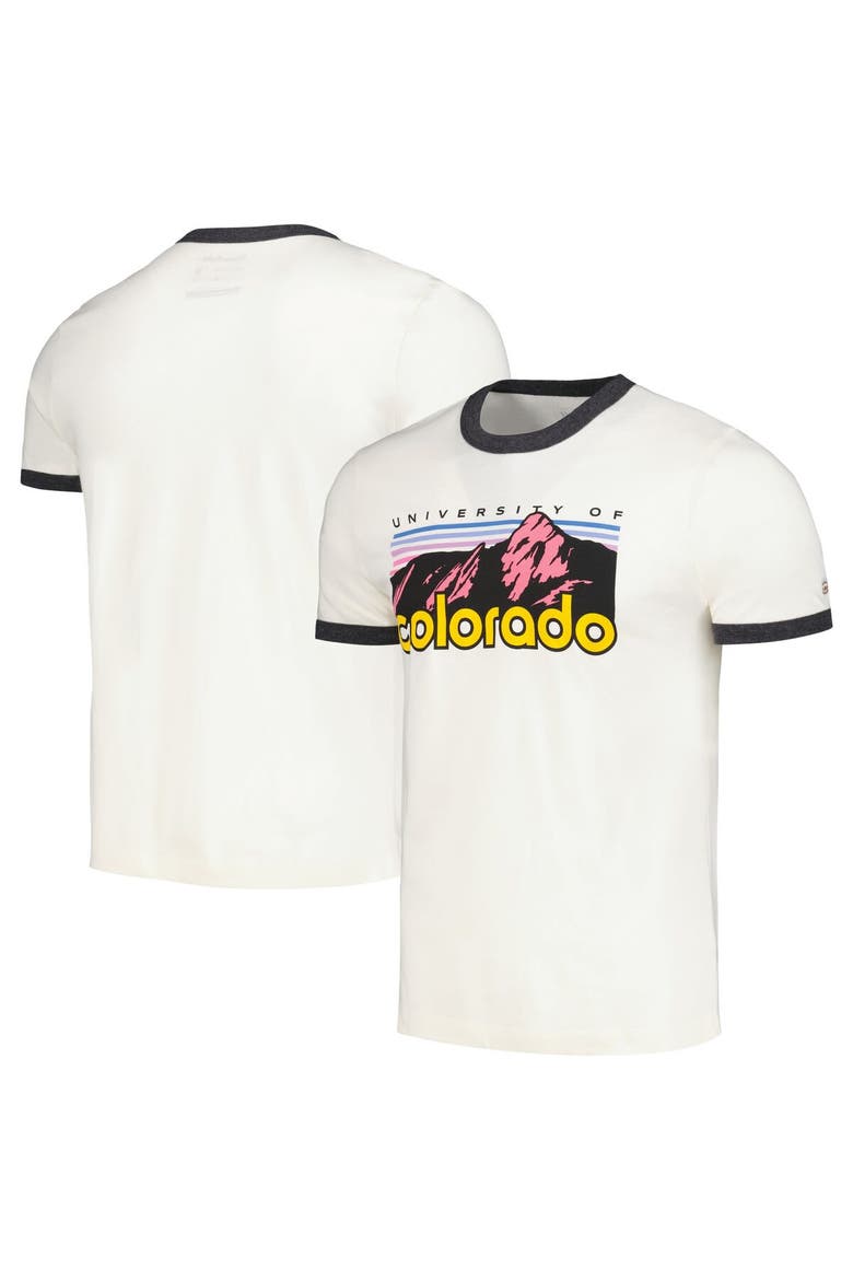 Men's Homefield  Cream Colorado Buffaloes Mountains Ringer T-Shirt, Alternate, color, Cream