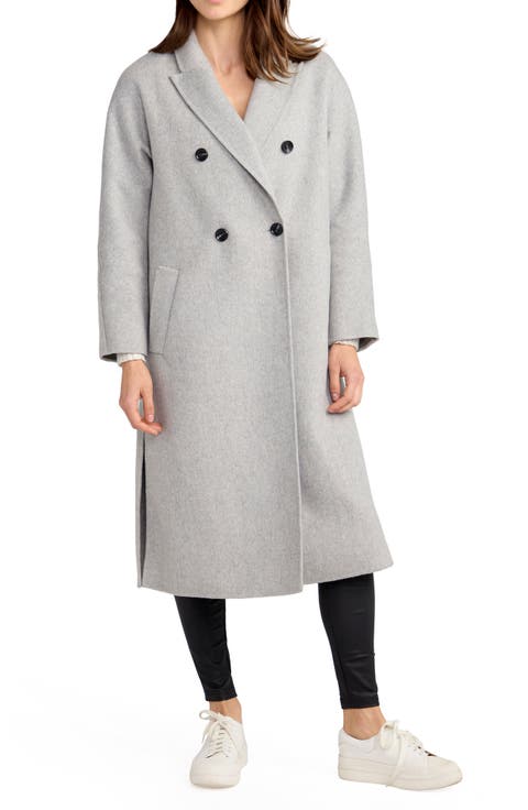 Guest List Oversized Double Breasted Wool Blend Coat