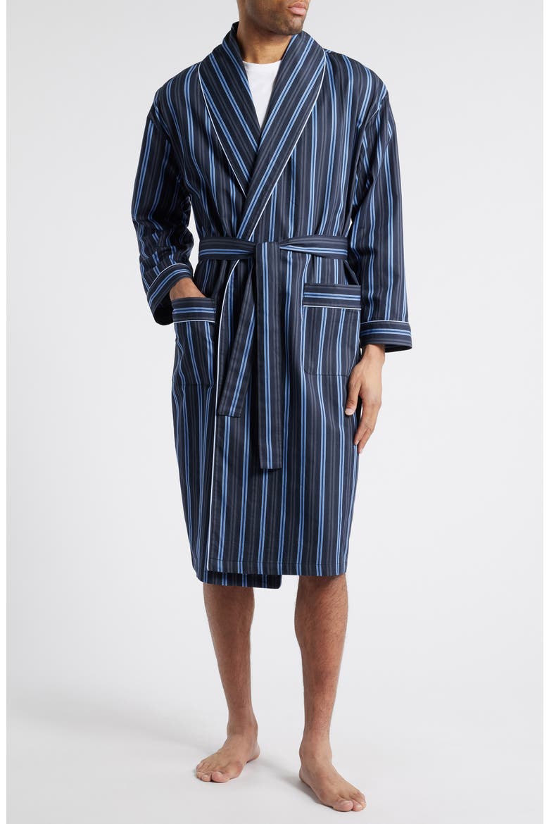 Sateen Shawl Collar Cotton Robe, Main, color, STONE