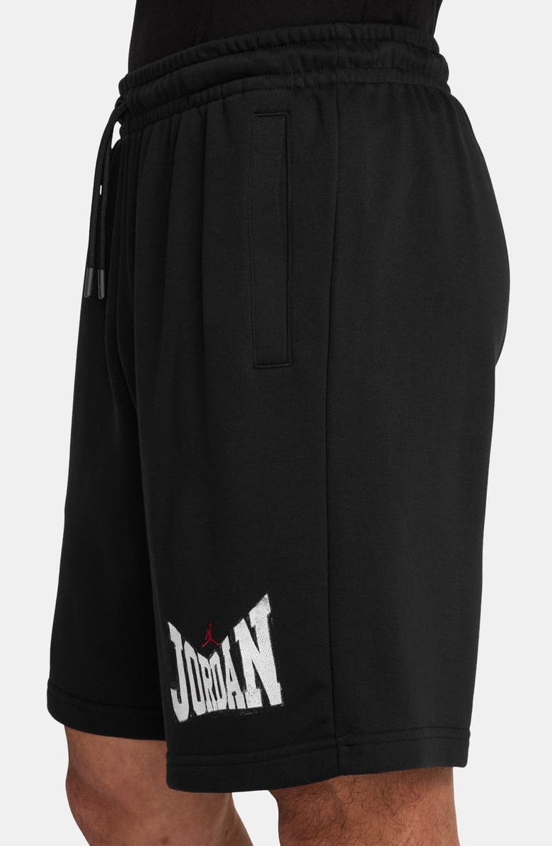 Jordan Brooklyn 9-Inch Logo Sweat Shorts, Alternate, color, Black/ White