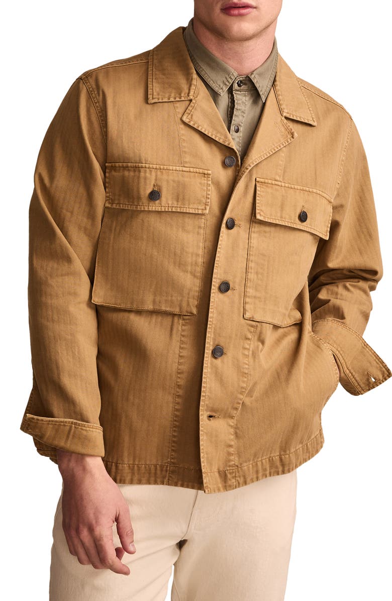 Lucky Brand Military Shirt Jacket, Main, color, Antique Bronze