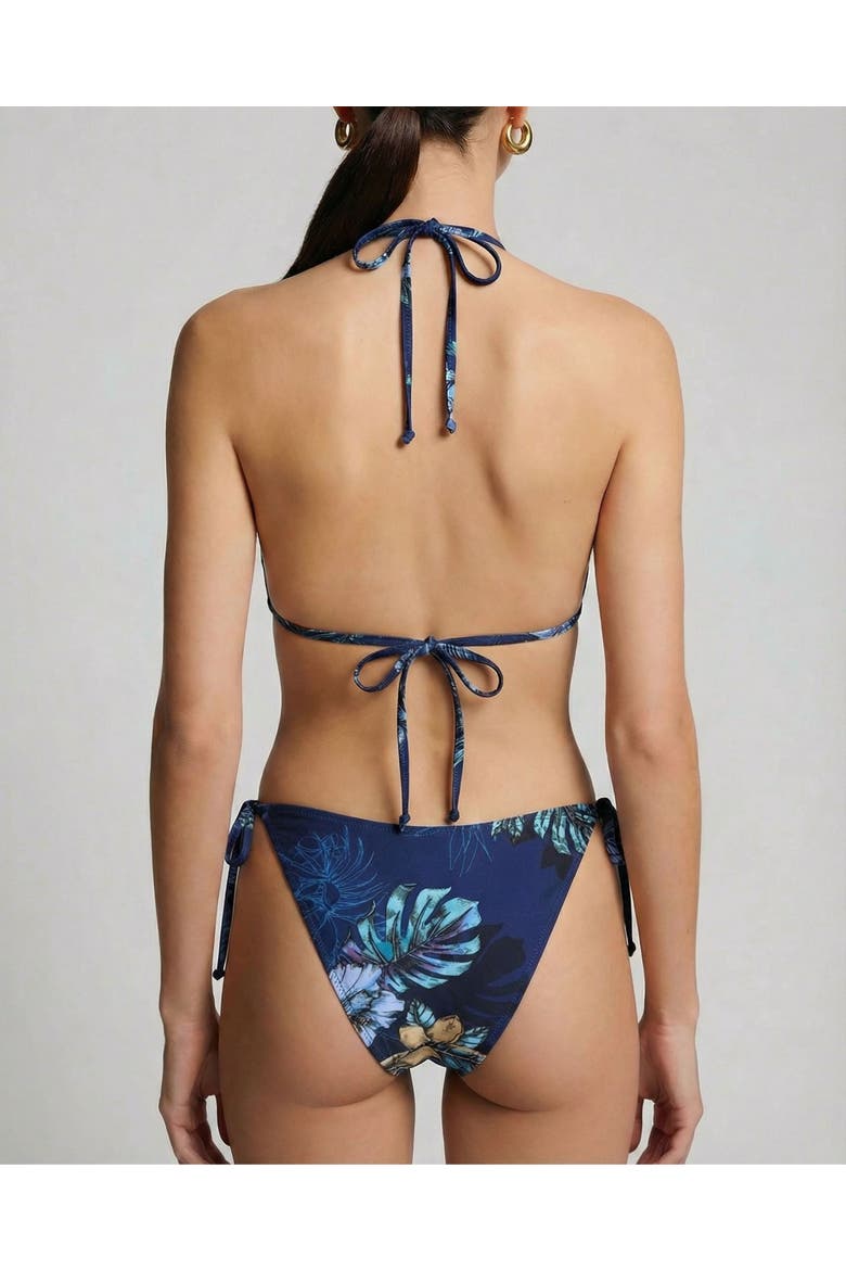 Exotic Floral Womens Bikini Top, Alternate, color, Exotic Floral Navy