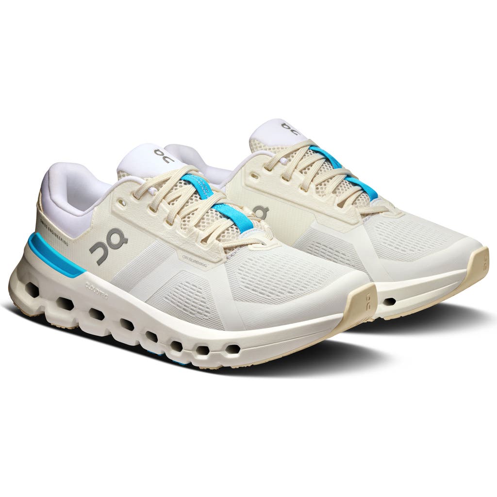 On Cloudrunner 2 Running Shoe In White/horiz