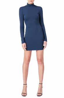 Mock Neck Long Sleeve Knit Minidress