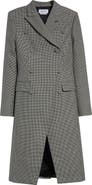 McQueen Houndstooth Check Double Breasted Wool & Mohair Coat