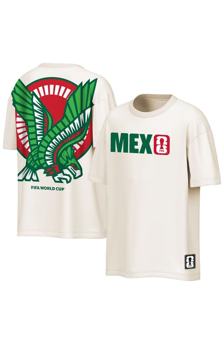 Outerstuff Men's Outerstuff Cream Mexico National Team FIFA World Cup 2026 Livery Oversized 2-Hit T-Shirt, Main, color, Cream