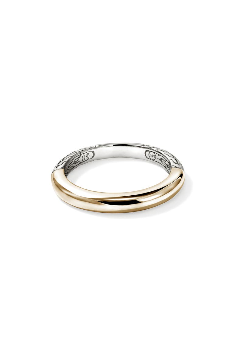 JH Essential 14K Gold & Sterling Silver Band Ring, 3MM, Main, color, SILVER/ GOLD