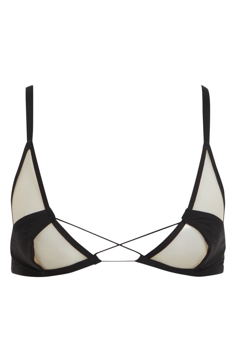Rick Owens Intimo Bikini Top, Main, color, Black / Natural