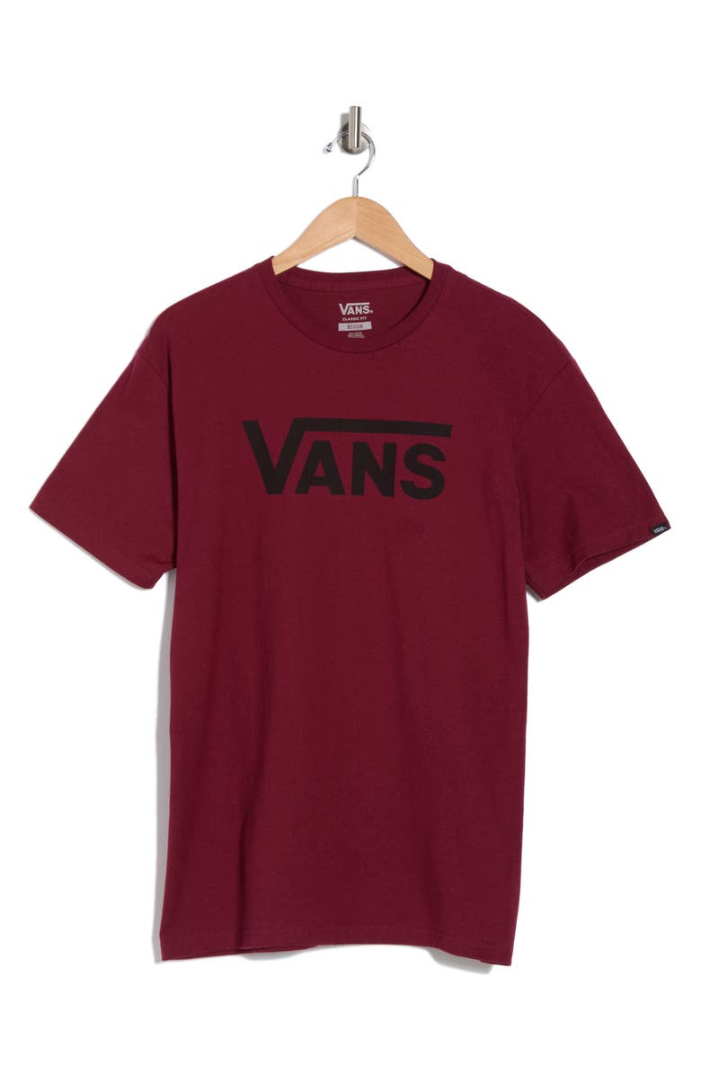 Vans Classic Logo Cotton Crew Tee, Alternate, color, Burgundy Black