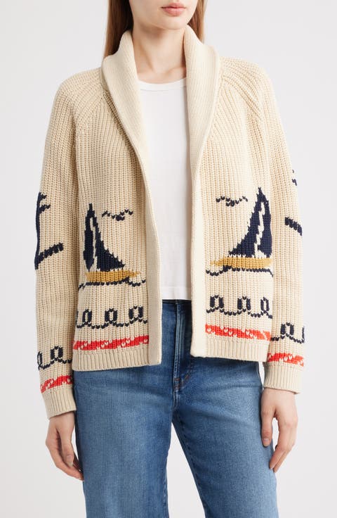 The Sailboat Lodge Shawl Collar Cardigan