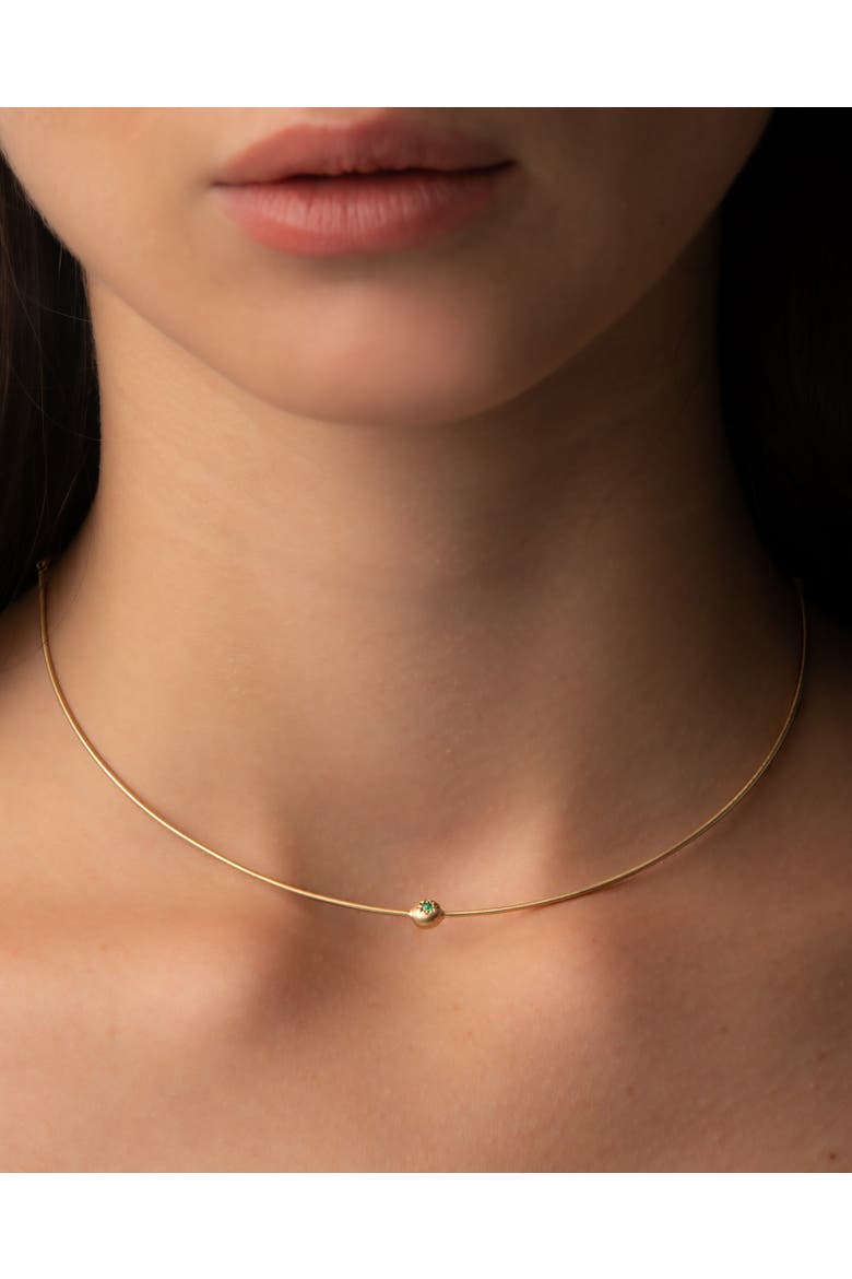 Moon Necklace Emerald, Alternate, color, Emerald