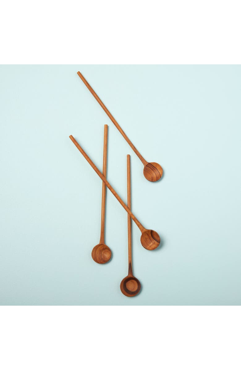 Be Home Teak Stirrers - Set of 4, Alternate, color, Teak