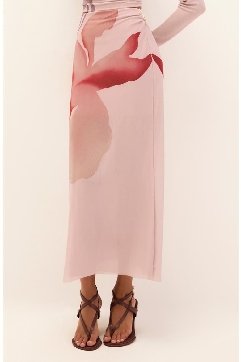 Amira Floral Print Mesh Maxi Skirt, Main, color, PINK MULTI