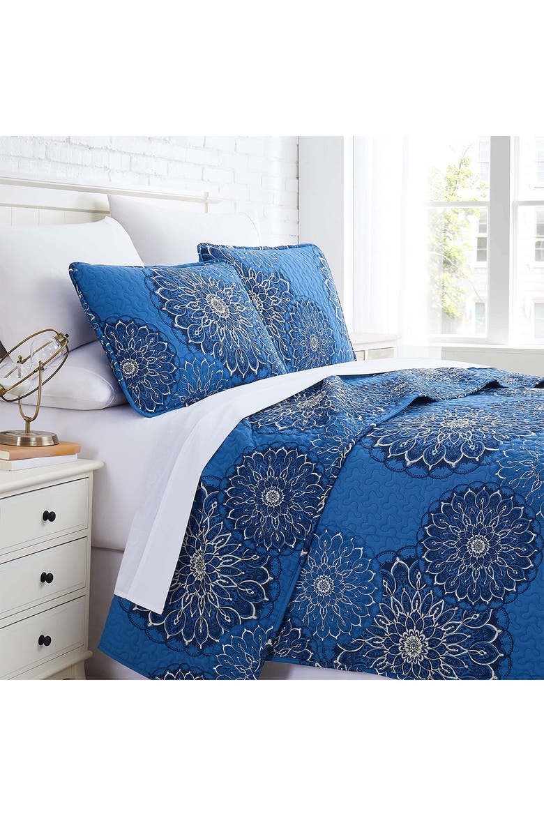Midnight Floral Oversized Quilt Cover Set - Blue - King/California King, Alternate, color, MIDNIGHT FLORAL BLUE