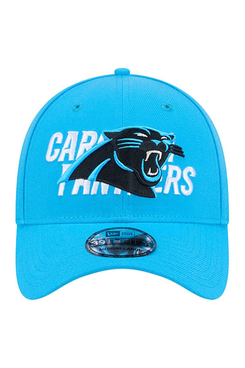 Men's New Era Blue Carolina Panthers Overlap Logo 39THIRTY Stretch Fit Hat, Alternate, color, Blue