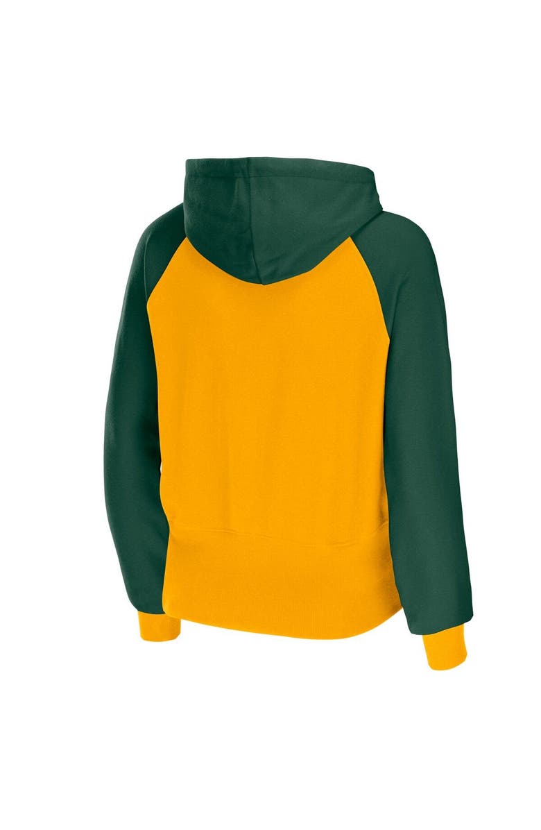 WEAR by Erin Andrews Women's WEAR by Erin Andrews Gold Green Bay Packers Colorblock Lightweight Full-Zip Hoodie, Alternate, color,