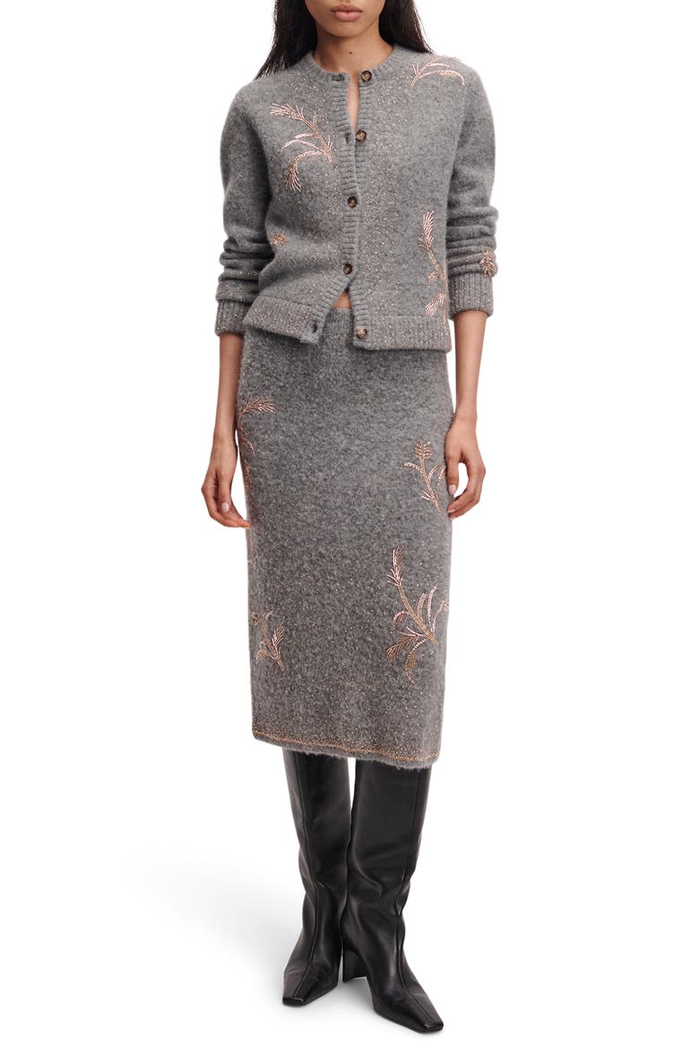 Iris Beaded Midi Skirt, Alternate, color, GREY