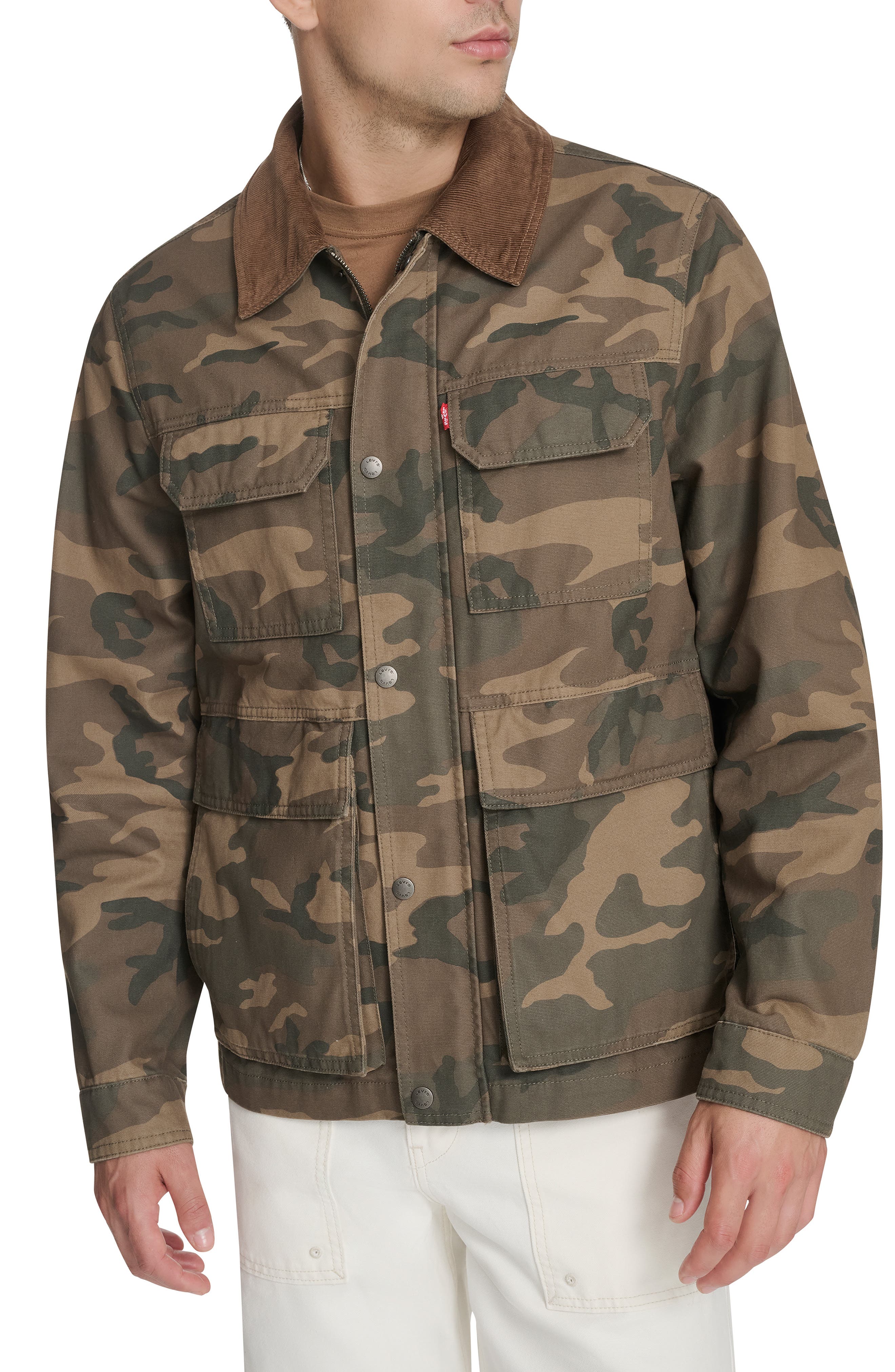 Corduroy Collar Cotton Canvas Jacket - image 5