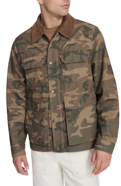 Corduroy Collar Cotton Canvas Jacket