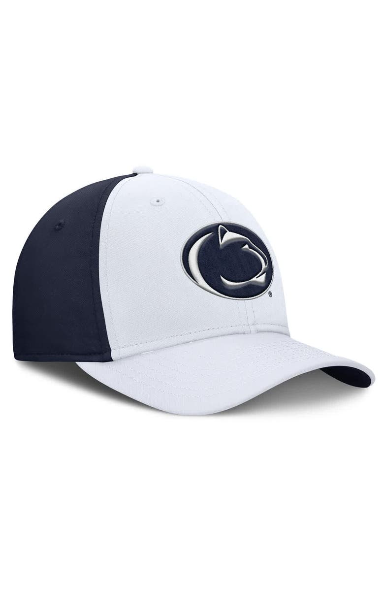 Nike Men's Nike White/Navy Penn State Nittany Lions 2025 Sideline Rise Local Performance Flex Hat, Alternate, color, 