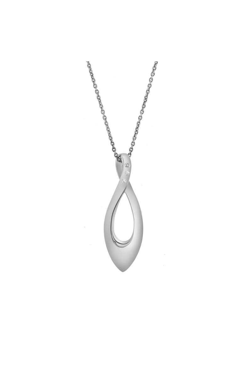 Liyana Sterling Silver 0.03 Ct Diamond Teardrop Twist Pendant, Main, color, 925 Sterling Silver